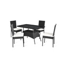5 Pcs Patio Rattan Dining Set For Backyard Porch Dining Room Kitchen