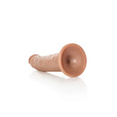 Realrock Realistic Slim Dildo With Suction Cup Tan 8 Inches Dong