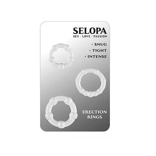 Selopa Erection Rings Clear Cock Rings Set Of 3