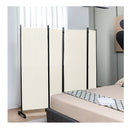 4 Panel Folding Room Divider With Lockable Wheels