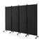 4 Panel Folding Room Divider With Lockable Wheels