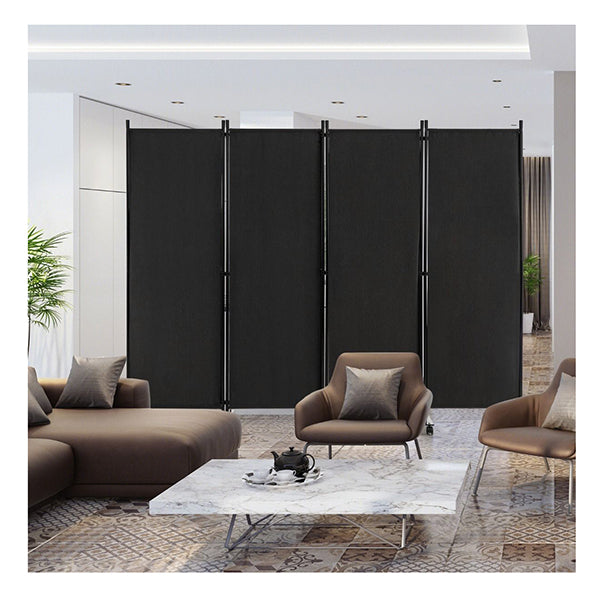 4 Panel Folding Room Divider With Lockable Wheels