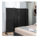4 Panel Folding Room Divider With Lockable Wheels