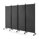 4 Panel Folding Room Divider With Lockable Wheels