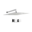 16Inch Rain Shower Head Stainless Steel Square Wall Shower Taps Chrome