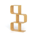S Shaped Bamboo Bookcase With Open Cubes