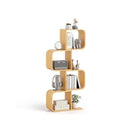 S Shaped Bamboo Bookcase With Open Cubes