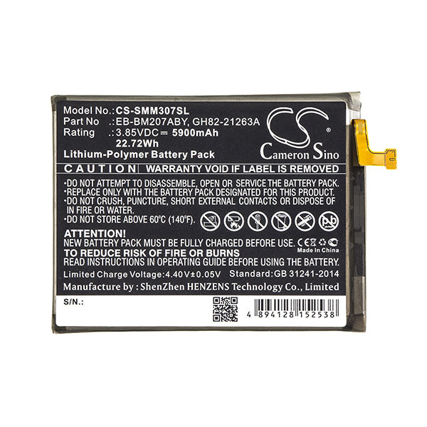 Cameron Sino Cs Smm307Sl 5900Mah Battery For Samsung Galaxy M30S Phone