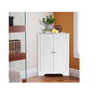 Space Saving Floor Storage Cabinet With 2 Shutter Door And Shelf