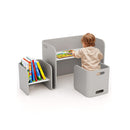 Kids Table And Chair Set With Storage Shelves