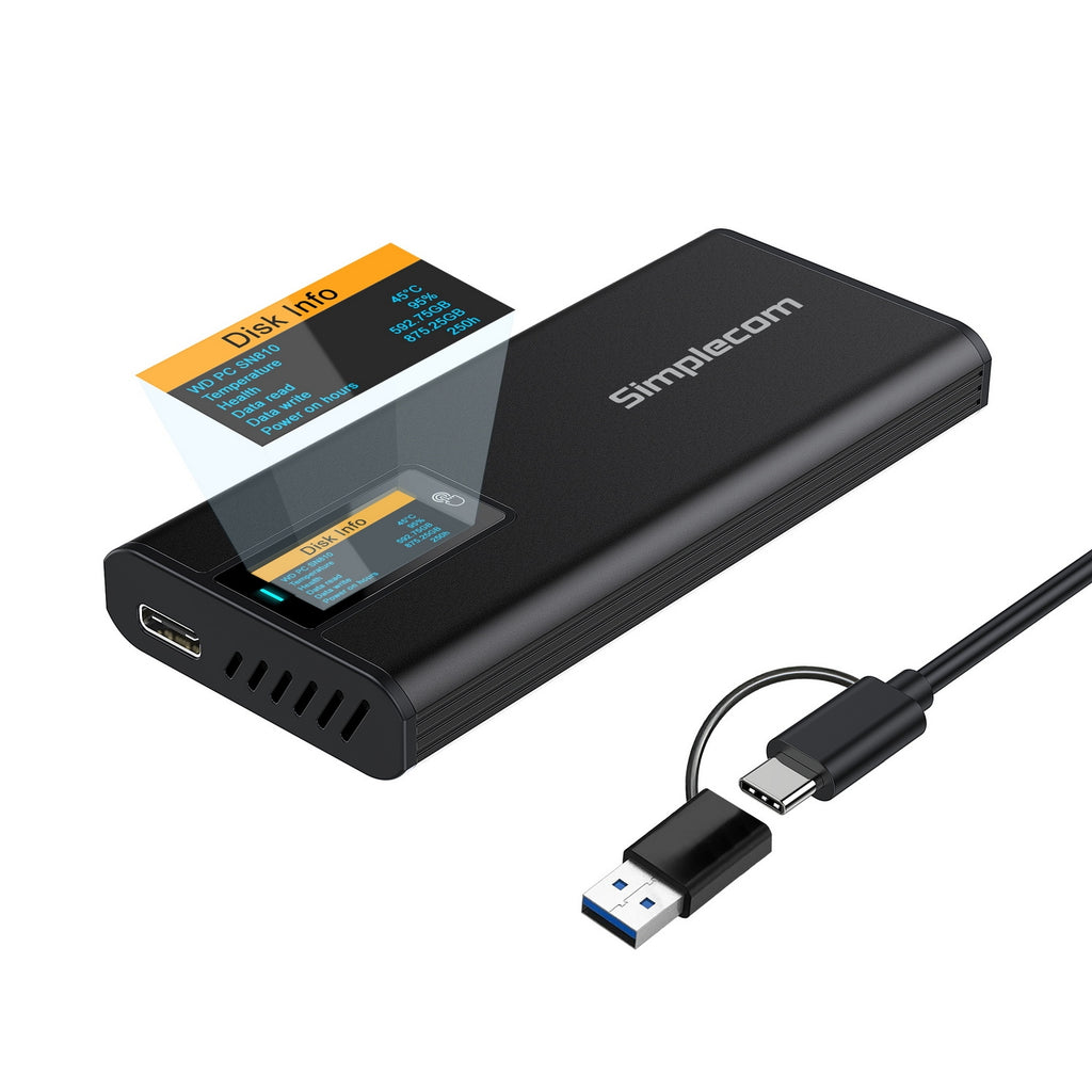 Simplecom SE530 NVMe / SATA M.2 SSD to USB-C Enclosure with SMART LED ...
