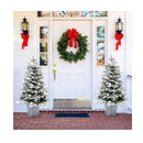 110Cm Snow Flocked Potted Christmas Tree Set With Led Lights