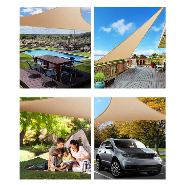 Triangle Heavy Duty Shade Sail Cloth Sun Canopy 5x5x5m