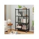 4 Tier Foldable Storage Shelf With Lockable Wheels