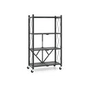 4 Tier Foldable Storage Shelf With Lockable Wheels