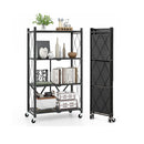 4 Tier Foldable Storage Shelf With Lockable Wheels