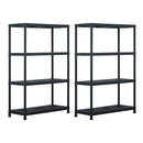Storage Shelf Racks 2 Pcs Black 220 Kg 90X40X138 Cm Plastic