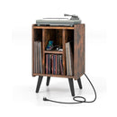 Vinyl Record Storage Turntable Stand With 4 Open Shelves