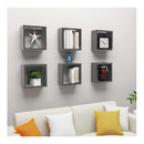 Wall Cube Shelves 6 Pcs High Gloss Grey 30X15X30 Cm