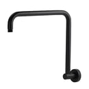 Wall Mounted Round Goose Neck Shower Arm Matte Black