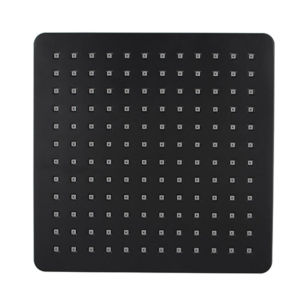 200Mm Bathroom Showerheads Square Rainfall Shower Head Plastic Black