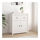 Sideboard White 70X35X80 Cm Solid Wood Pine