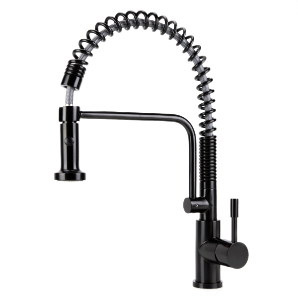 Signatur Stainless Steel Kitchen Mixer Tap Pull Out Dual Flow Black