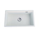 735X420X200Mm Quartz Stone Kitchen Sink Single Bowl Overflow White