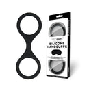 Whipsmart Silicone Handcuffs Black Restraint With Bonus Blindfold