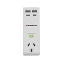 Monster Single Socket Surge Protector With Usb C And Usb A Ports White