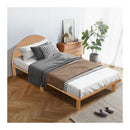 Wood Bed Frame Solid Pine Wooden Base Platform Bed Round Bedhead
