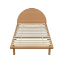 Wood Bed Frame Solid Pine Wooden Base Platform Bed Round Bedhead