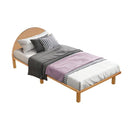 Wood Bed Frame Solid Pine Wooden Base Platform Bed Round Bedhead