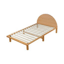 Wood Bed Frame Solid Pine Wooden Base Platform Bed Round Bedhead