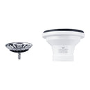 Kitchen Sink Drainer Waste Plug Basket With Stopper Stainless Steel