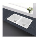 838X476X241Mm Quartz Stone Kitchen Sink Double Bowls White