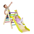 2 In 1 Kids Wooden Climbing Triangle Set With Slide