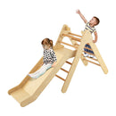 2 In 1 Kids Wooden Climbing Triangle Set With Slide