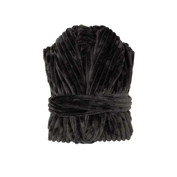 Bambury Channel Fleece Robe Charcoal