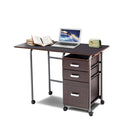 Rolling Computer Desk For Small Space With Drawers Universal Wheels