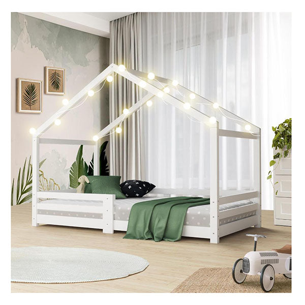 Single Bed Frame Wooden Base Kids House Bedframe Mattress Base Timber