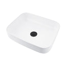 White Bathroom Sinks Ceramic Basin Bowl With Black Pop Up Waste