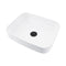White Bathroom Sinks Ceramic Basin Bowl With Black Pop Up Waste