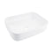 Rectangle Gloss White Ceramic Basin Bathroom Sinks Above Counter Top