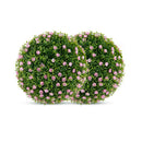2 Pieces Artificial Plant Topiary Balls With Flowers Sun Protective