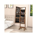 Standing Jewelry Armoire Organizer With Full Length Mirror
