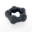 Vers Liquid Silicone Steel Motion Black Cock Ring With Motion Balls