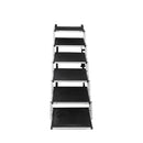 6 Steps Dog Ramp Adjustable Height Black
