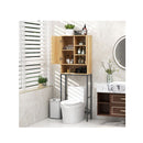Over The Toilet Storage Cabinet With Rattan Doors And Shelves