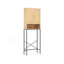 Over The Toilet Storage Cabinet With Rattan Doors And Shelves